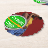 クール!紙コースター – スカロップラウンド – カスタム ペーパーコースター (アングル)