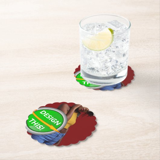 クール!紙コースター – スカロップラウンド – カスタム ペーパーコースター (インサイチュ)