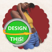 クール!紙コースター – スカロップラウンド – カスタム ペーパーコースター (正面)