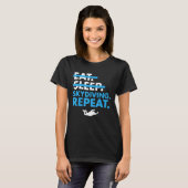 クール 食べる 眠る スカイダイビング リピート Tシャツ (正面フル)