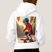 クール&Comfy Kidフード付- Skate inスタイル (裏面)