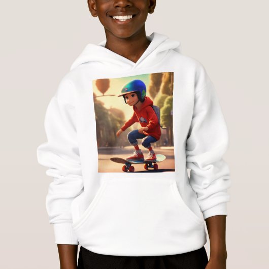 クール&Comfy Kidフード付- Skate inスタイル (正面)