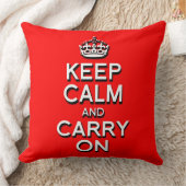 クール Keep Calm and Carry On レッド クッション (ブランケット)