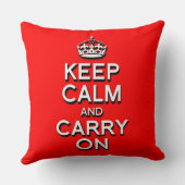 クール Keep Calm and Carry On レッド クッション (裏面)