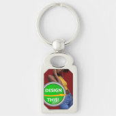 クール!Keychain - Premium Metal – 長方形デザイン キーホルダー (正面)