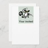 クールAYE-AYE – 霊長類 – レムール – マダガスカル – パーティー 招待状 (正面/裏面)