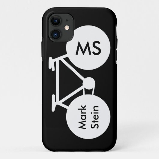 クールb&w自転車パーソナライズされたデザイン Case-Mate iPhoneケース (裏面)