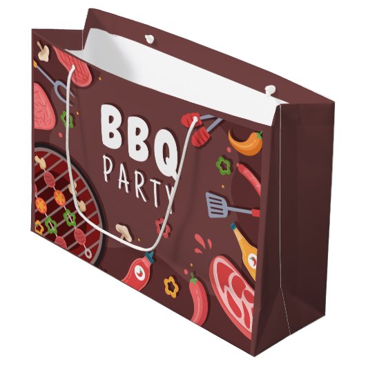 クールbbqパーティー愛好家 ラージペーパーバッグ (正面アングル)
