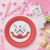 クールbbqワードアート ペーパープレート (パーティー)