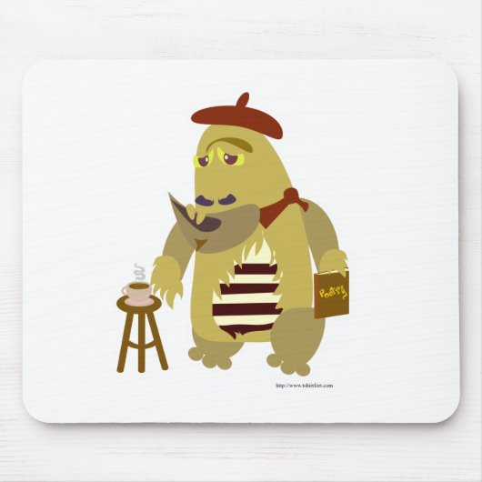 クールBeatnik Monster Cartoonキャラクターおもしろいアート マウスパッド (正面)