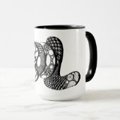 クールBubble Letter Art, Boho, Hippie, Coffee Mug マグカップ (正面右)