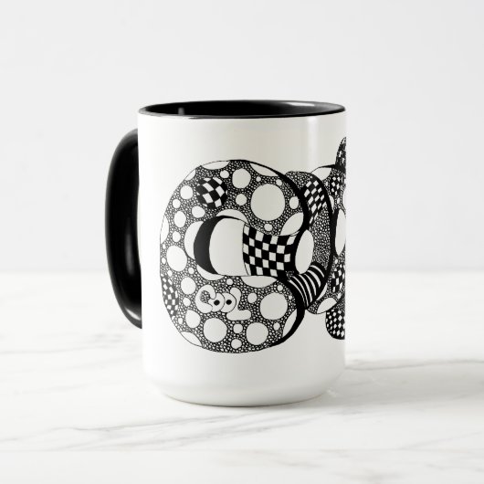 クールBubble Letter Art, Boho, Hippie, Coffee Mug マグカップ (正面左)