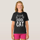 クールCAT Tシャツとフード付おもしろい 子供へ Tシャツ (正面フル)