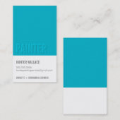 クールCHIPスッ絵を描プエンボスルック型ブルー 名刺 (正面/裏面)