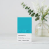 クールCHIPスッ絵を描プエンボスルック型ブルー 名刺 (スタンド正面)