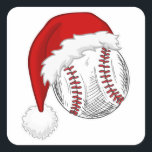 クールChristmas Shirt Baseball/Softball fan スクエアシール<br><div class="desc">おもしろい、陽気でクリスマスデザイン野球ファン/ソフトボールファンのための。クリスマスのクリスマス休暇中に衣服にTシャツまたはシャツ。野球のサンタ帽。ホメランの価値だ！こうもりとサンタ帽子を！</div>