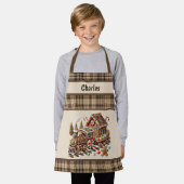 クールCookie Christmas Trainのユニセックス子供が名前を追加 エプロン (着用した状態)