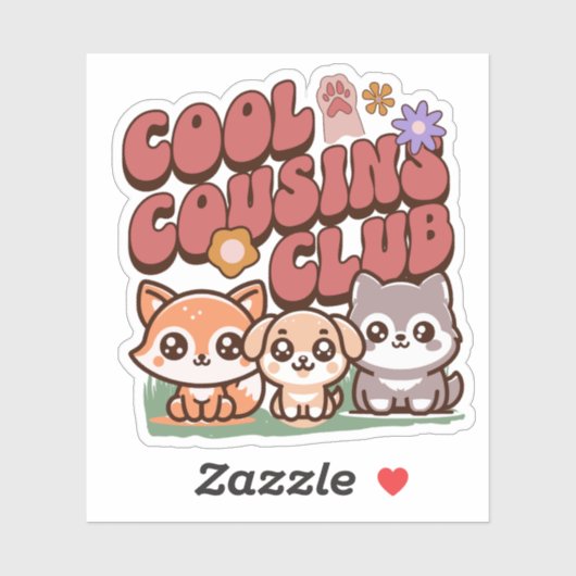 クールCousins Club -キツネ、犬と狼 シール (シート)
