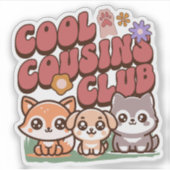 クールCousins Club -キツネ、犬と狼 シール (正面)