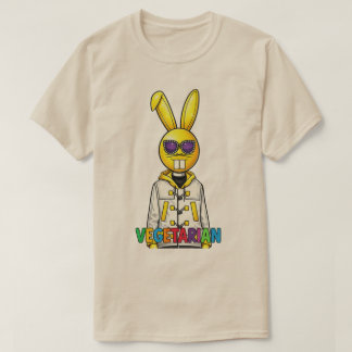 クールDJバニー ベジタリアン メンズTシャツ Tシャツ