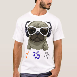 クールDJパグ：カジュアルなメンズスタイルのインスピレーション Tシャツ