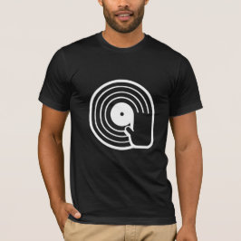 クールDJ Tシャツ 黒 ビニールレコード アルバム 回転