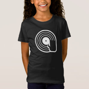 クールDJ Tシャツ 黒 ビニールレコード アルバム 回転