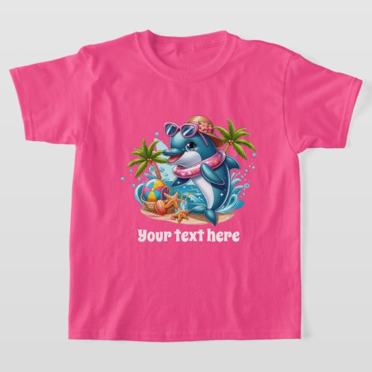 クールdolphin add文字プール女の子 tシャツ (レイダウン)