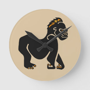 クールGORILLA -動物愛好家 – 類人猿 – 霊長類 ラウンド壁時計