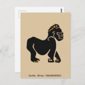 クールGORILLA – 絶滅危惧動物 – Ape - Primate ポストカード (正面/裏面)