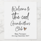 クールGrandmothers Clubベビー妊娠発表 ワインラベル (シングルラベル)