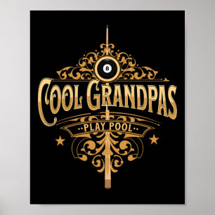クールGrandpas遊 Pool Pool Player祖父Bi ポスター