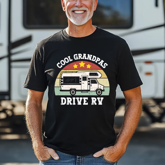 「クールGrandpas Drive RV」おもしろい Tシャツ