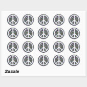 クールhippie peace sign envelope stickers ラウンドシール (シート)