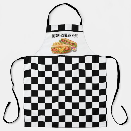 クールhot dog add business name check エプロン (正面)