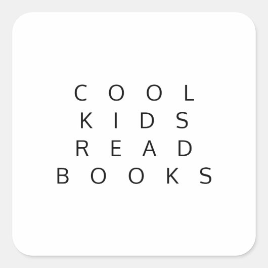 クールKIDS読 BOOKSステッカー スクエアシール (正面)