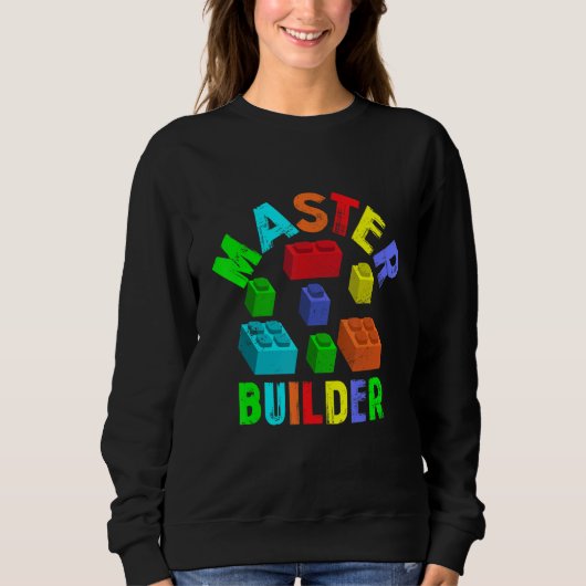 クールMaster Builderのおもしろい建物がブロックおもしろいする スウェットシャツ (正面)