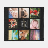 クールMom黒すごいと金ゴールド8 Photo Collage フリースブランケット (正面(横))