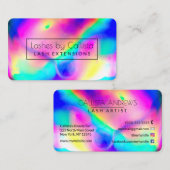 クールNeon Unicornホログラフィックラッシュアーティスト 名刺 (正面/裏面)