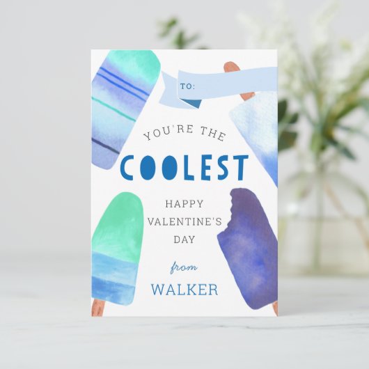 クールPopsicle Classroom Valentine's Day Card 招待状 (スタンド正面)