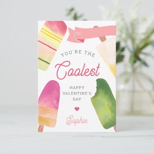 クールPopsicle Classroom Valentine's Day Card 招待状 (スタンド正面)