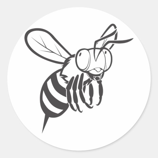 クールQueen Bee Outline Cartoon Shirt ラウンドシール (正面)