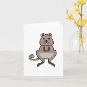 クールQUOKKA – 有袋類 – 野生生物 – 自然- カード (黄色い花)