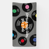 クールRock and Roll Birthdayパーティーのバナー記号 横断幕 (縦)