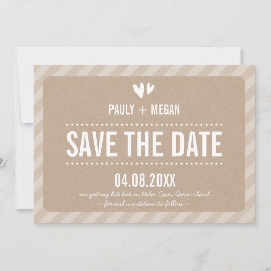 クールSAVE THE DATE plain type white kraft セーブザデート (正面)
