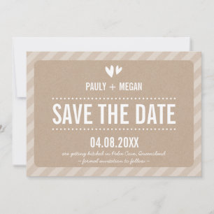 クールSAVE THE DATE plain type white kraft セーブザデート