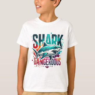 クールShark Kids T-Shir -スタイルとComfoに潜る Tシャツ