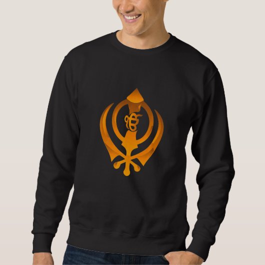クールSikh KhandaとIk Onkar スウェットシャツ (正面)