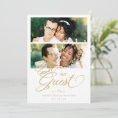 クールSnazy Golden Effect 2写真結婚s 招待状 (スタンド正面)