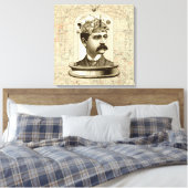 クールSteampunkヘッドアートの時計製造の脳を瓶に キャンバスプリント (インサイチュ (寝室))